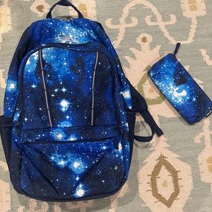 Lands end backpack and pencil bag EUC